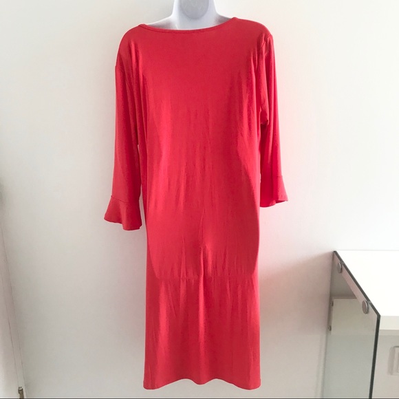 Coletta Grenadine 3/4 Bell Sleeve Slip Dress Plus Size - Picture 11 of 14
